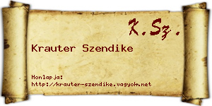 Krauter Szendike névjegykártya